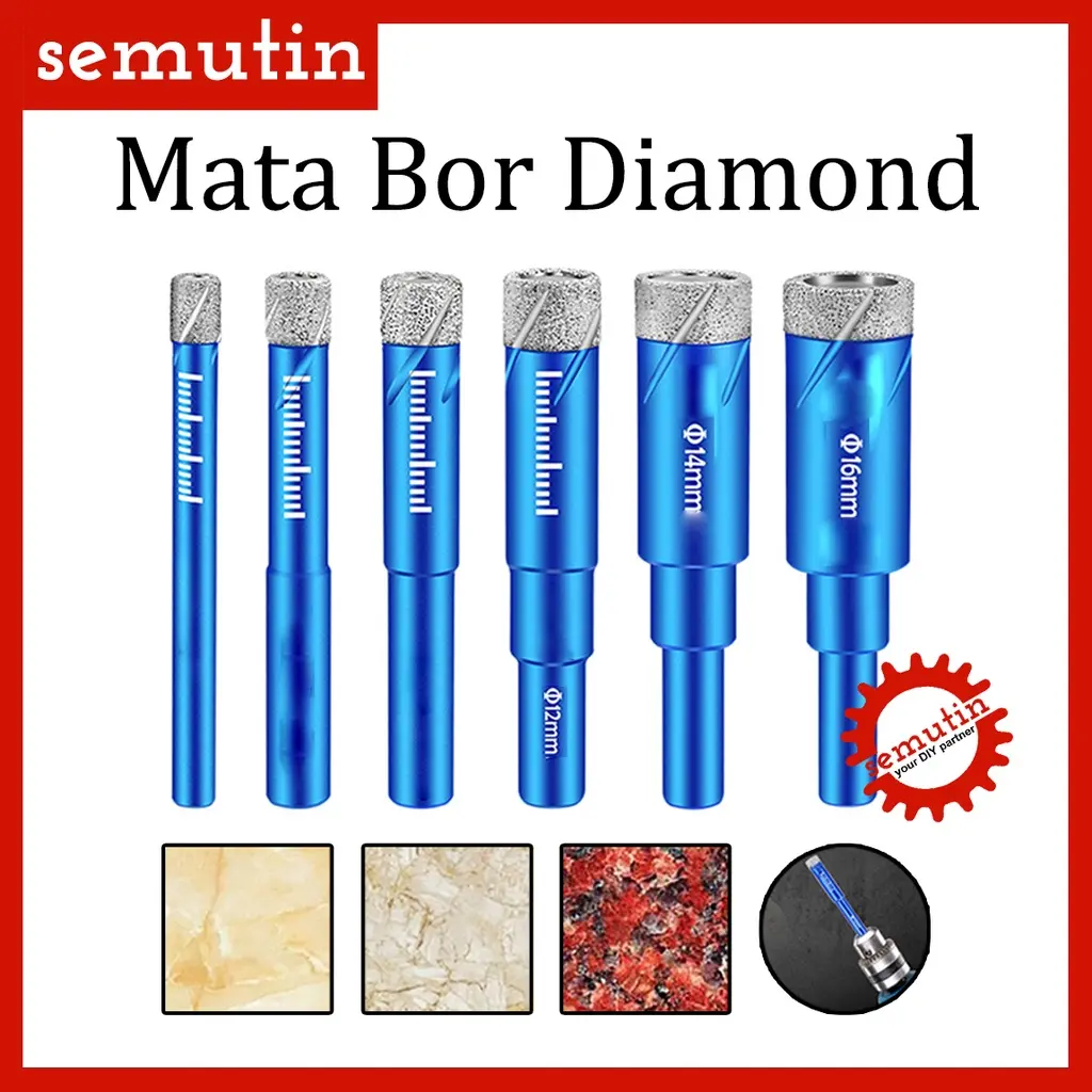 Mata Bor Diamond Holesaw Kaca Keramik Marmer Granit / Drill Bit Berlian Lubang Tahan Lama