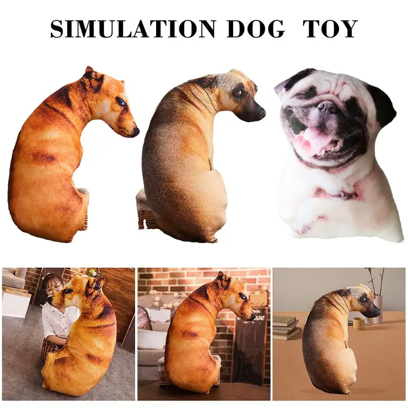 Đệm Gối Nhồi Bông Hình Chó 3D, Mô Phỏng Hình Chó, Trang Trí Nhà Bên Trong, Sofa, Búp Bê Nhồi Bông, Đồ Chơi, Quà Tặng Năm Mới 0