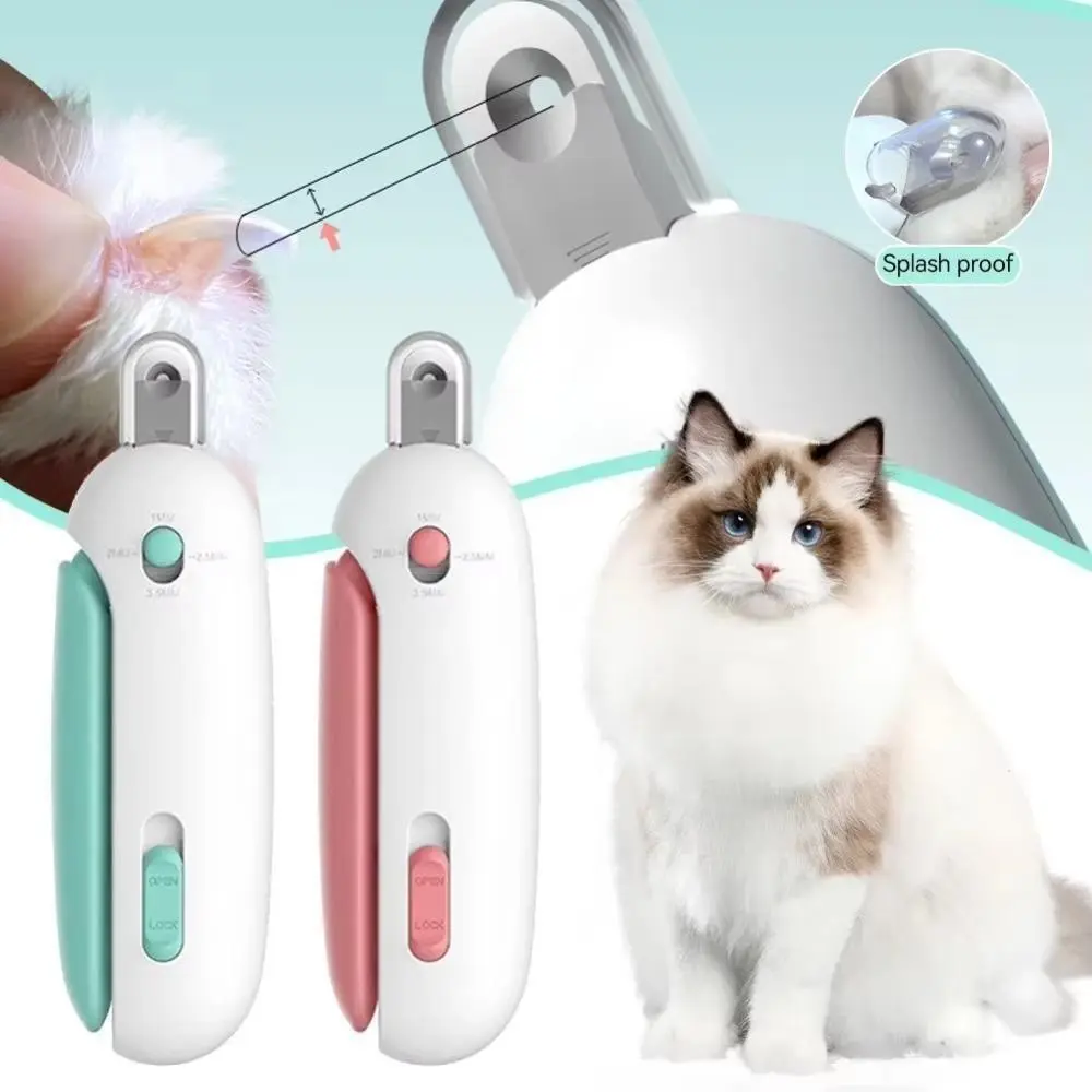 Cat Dog Nail Clippers, Professional Safe Pet Nail Trimmer, Nail Cleaning Supplies with Adjustable Hole Comfortable Pet Hair Clippers Pet Care Trim