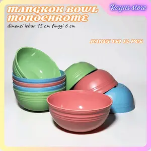 PAKET ISI 12 PCS MANGKOK BOWL MONOCHROME,FOOD GRADE,MANGKUK SUP,MANGKUK BAKSO KITCHENWARE