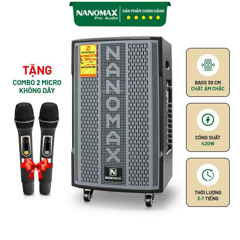  Loa Kéo Nanomax NK-12H3 2022 Bass 3 Tấc 420w Bluetooth Karaoke 