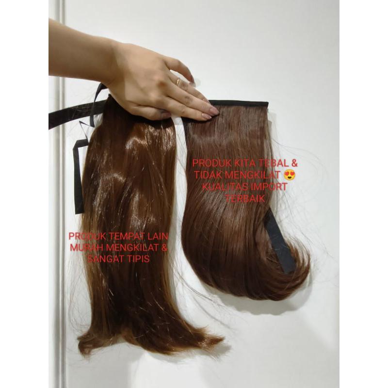 TALI PITA LURUS TEBAL TIDAK MENGKILAP DIJAMIN UANG KEMBALI /KUNCIRAN EKOR KUDA LURUS / TIE PONYTAIL LURUS BLOW / FAKE HAIR/HAIRCLIP KUNCIRAN RAMBUT /TALI KUNCIRAN KUDA LURUS/PONYTAIL WIG RAMBUT PALSU/hairclip/hairextension/ tali ekor kuda 2