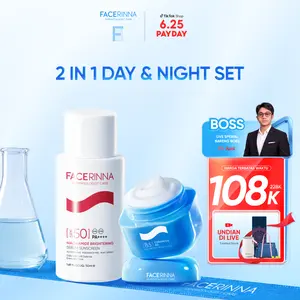 FACERINNA-2 IN 1 DAY & NIGHT  SET |  Ceramide B5 Balancing Moisturizer 30g & Niacinamide Brightening Serum Sunscreen 50ml | Menjaga Skin Barrier Memperkuat Mencerahkan wajah  Menjaga Keseimbangan Minyak dan Air Kulit
