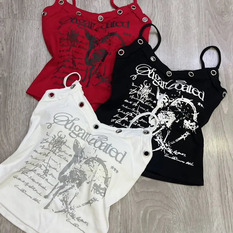 Áo  thun hai dây đóng khoen in chữ-hanhnguyenstore90 3