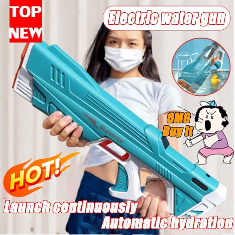 43Cm Đầy Đủ Điện Tự Động Nước Lưu Trữ Súng Đồ Chơi Trẻ Em Xách Tay Mùa Hè Bãi…