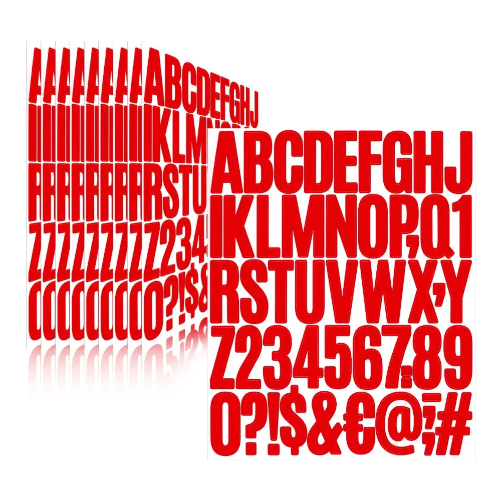 Stationery Gift Self Adhesive Letter Stickers Red 2 Inch Mailbox Numbers Vinyl Alphabet Stickers DIY