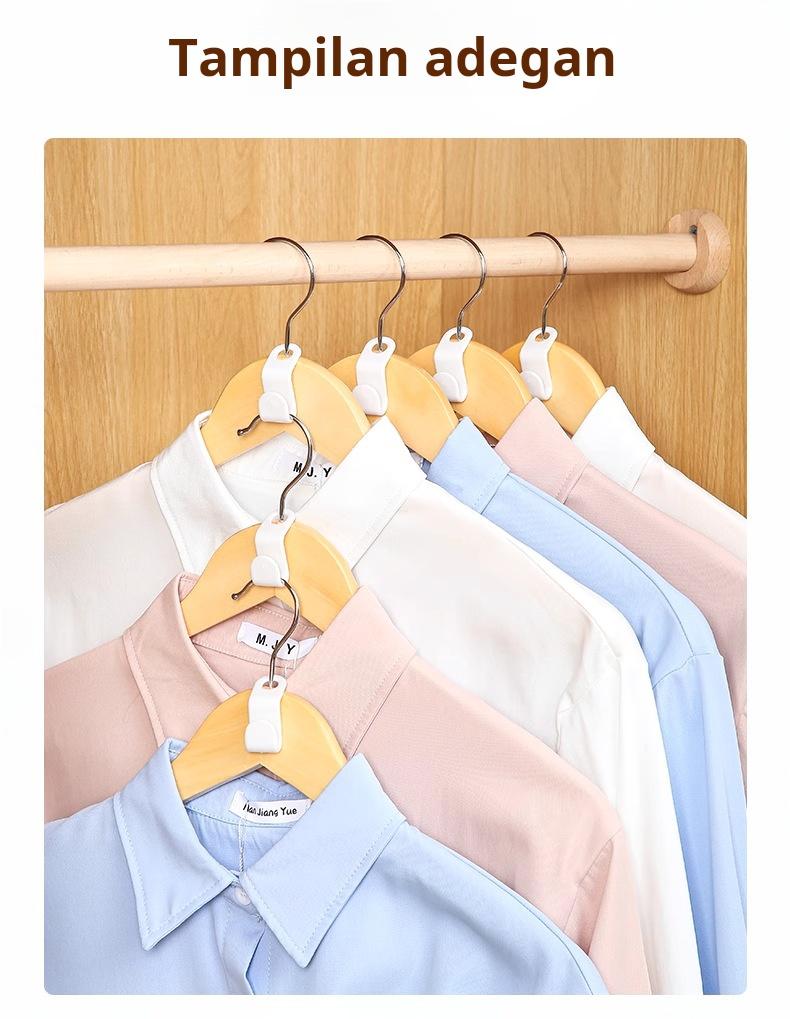 Gantungan baju tebal dengan kombinasi kait tanpa perlu mengebor, rak gantung multi-lapisan untuk penyimpanan dan penghematan ruang.