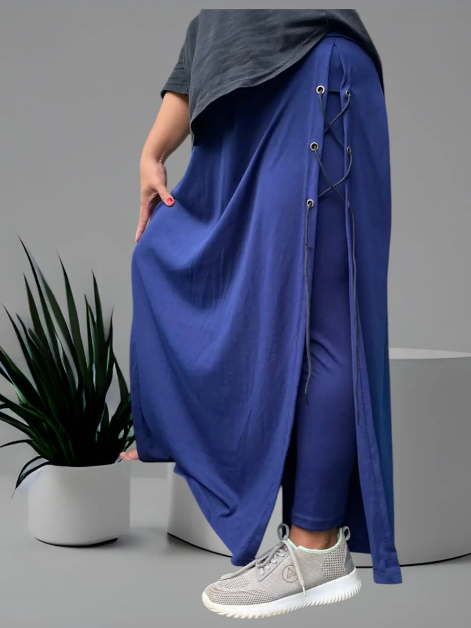 Setelan Rok Celana Senam Wanita  setelan olahraga rok polos celana olahraga panjang hitam muslim Sports Skirts