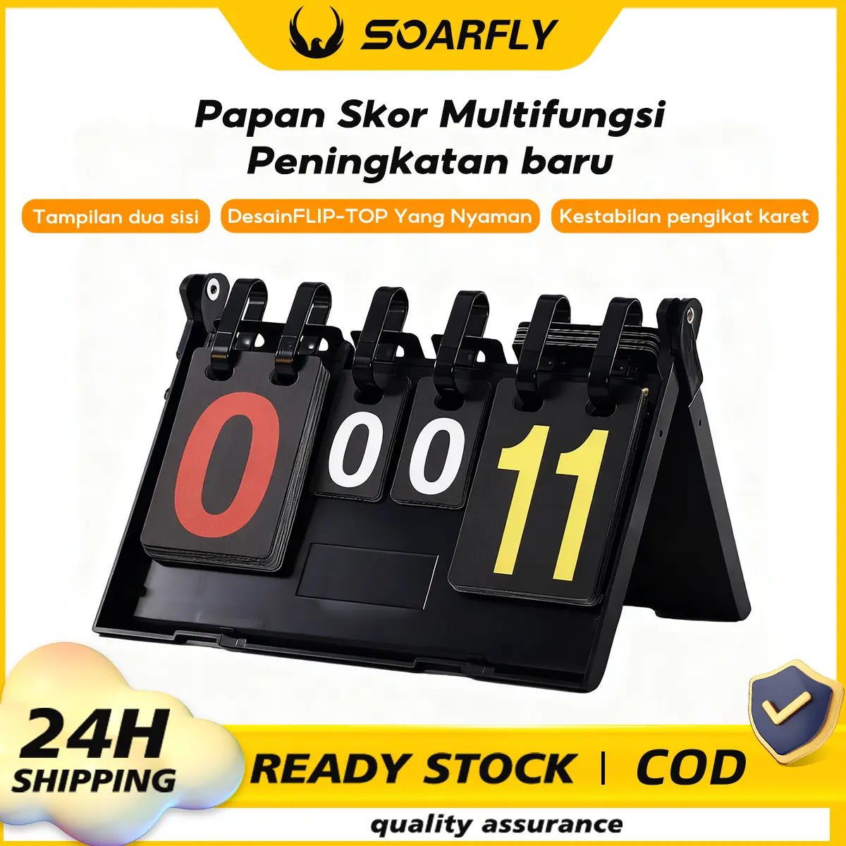 38CM Papan Skor / Papan Score 4 Digit Portable Cocok Untuk Futsal Volly Sepak Bola Basket Bulu Tangkis