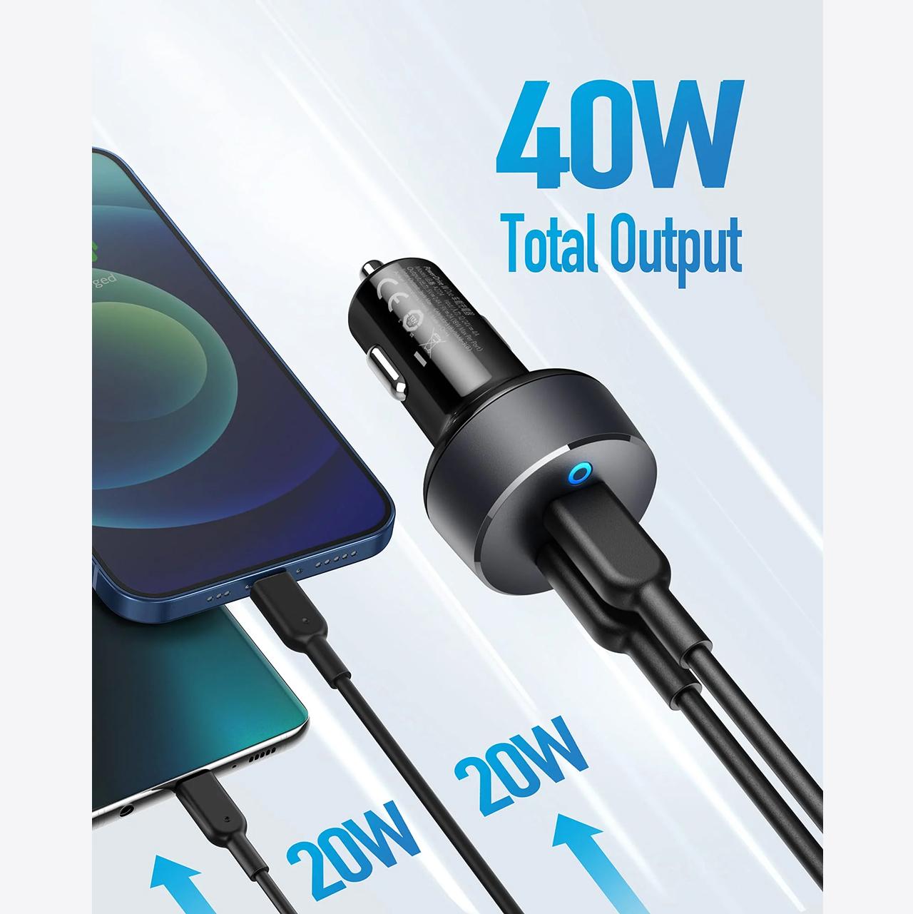 Anker Car Charger 40W 2C PowerDrive III - Black A2724013