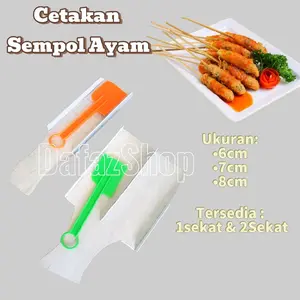 Terbaru Cetakan sempol Ayam Praktis bahan kayu 1sekat dan 2sekat Free Spatula pemotong adonan