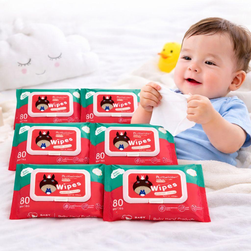 TISU BAGUS - KEMASAN BARU TANPA PENUTUP  7 PCS Tisu Basah Totoro Wet Wipes Baby Non Alkohol Lembut Non Pewangi Pure Water Aman Buat Bayi Tebal & Tidak Mudah Sobek