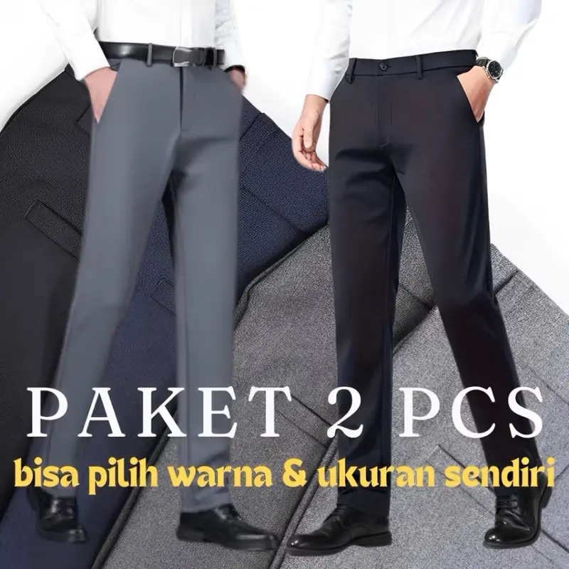 CELANA KANTOR PRIA SLIM FIT PAKET HEMAT Panjang Formal Cowok 0