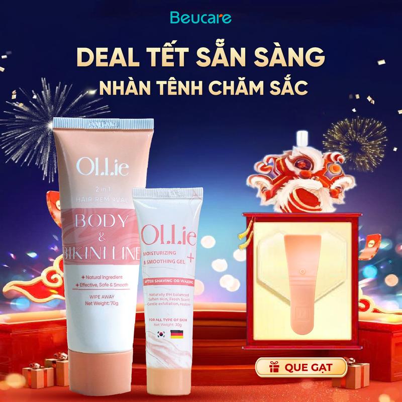  COMBO 1 Kem Tẩy Lông Ollie Hương Đào Dành  Body Nam Nữ Hỗ Trợ Tẩy Lông Nhanh Chóng và 1 Kem Dưỡng Ollie Men Women Giúp Da Mềm Mịn Không Sử Dụng Cạo Râu  - KT1221 dưỡng trắng tái tạo wax nách kemtaylong cho mẹ bầu waxing chính hãng bkn 