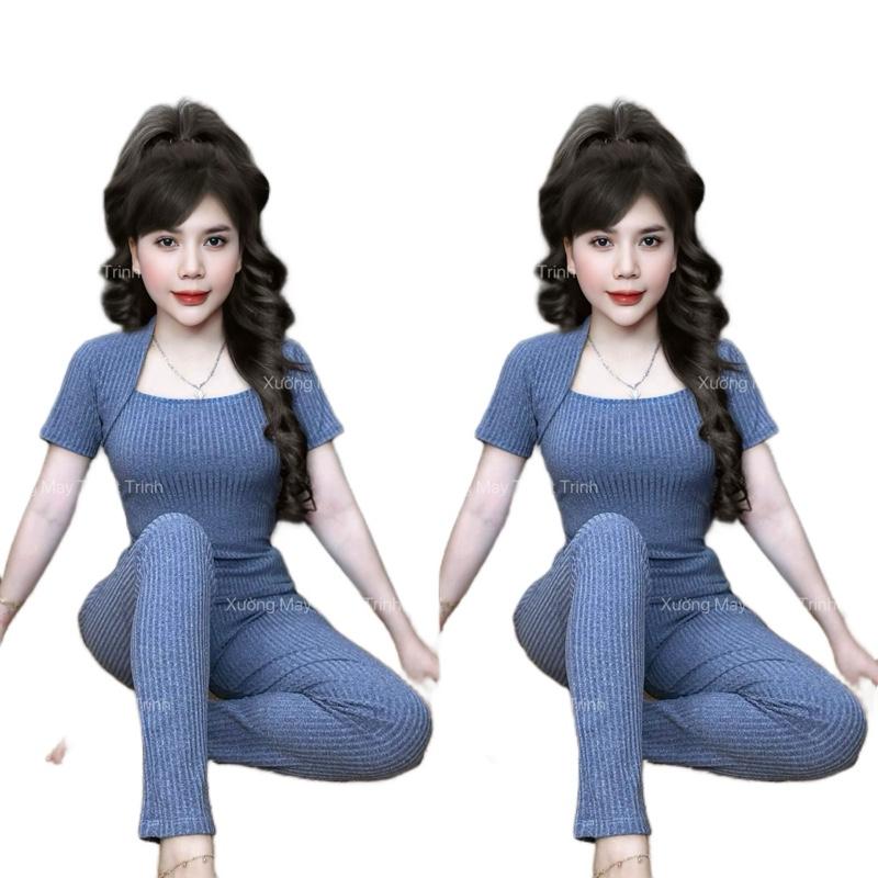Set bộ CỔ NỮ HOÀNG TAY NGẮN QUẦN BAGGY chất liêu gẫn đũa tiêu lạnh đầy đủ size từ 35-90kg đồ bộ nữ