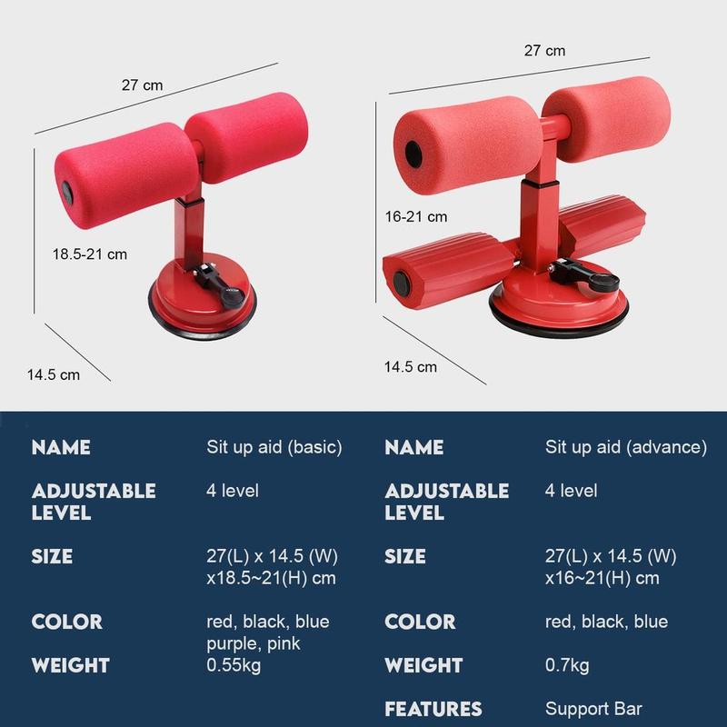 Product Introduction of 【SG Local Stock】Sit Up Aids Self Suction Waist Abdomen Exercise Strong Suction Easy Sit Up Tools Self Suction Sit Up Aids T Bar Ads Waist Abdomen Training Gym Exercise Fitness 1