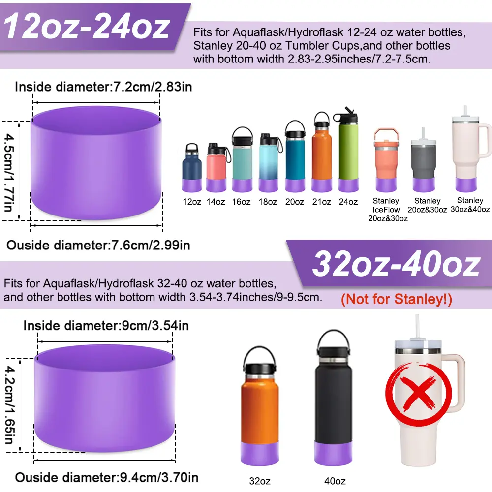 Protective Silicone Boot for Aquaflask and Hydroflask 12oz 40oz Wide Mouth  Water Bottle Anti Slip Bottom Sleeve Cover in Vibrant Colors Reusable -  TikTok Shop Singapore