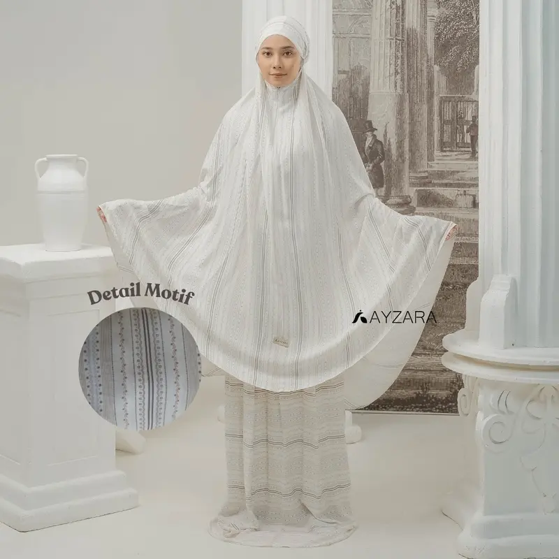 AYZARA - Mukena Dewasa Motif Rayon Azura Series Atasan Bawahan 3