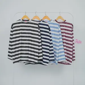 AIISHA | Atasan Knit Shilova Bahan Knit Premium | Atasan Knit Jumbo Muat BB 50 - 120 Kg | Kaos Knit Jumbo Bahan Premium