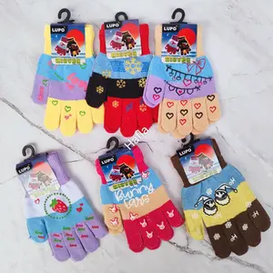 Sarung Tangan Anak Perempuan Cewek Motif Rajut Usia 4-8 Tahun