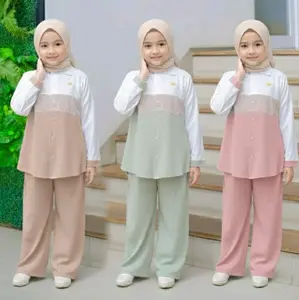 stelan shalwa kids+ pashmina/ stelan anak umur 2-9 tahun/stelan anak model 2025/stelan anak cantik model kekinian