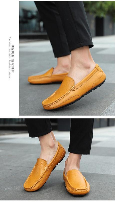 Product Introduction of Men's Genuine Leather Slip-Ons Loafers Fashion Casual Leather Shoes Formal Shoes Driving Shoes Boat Shoes Lazy Shoes Large Size 38-47 Kasut lelaki 11