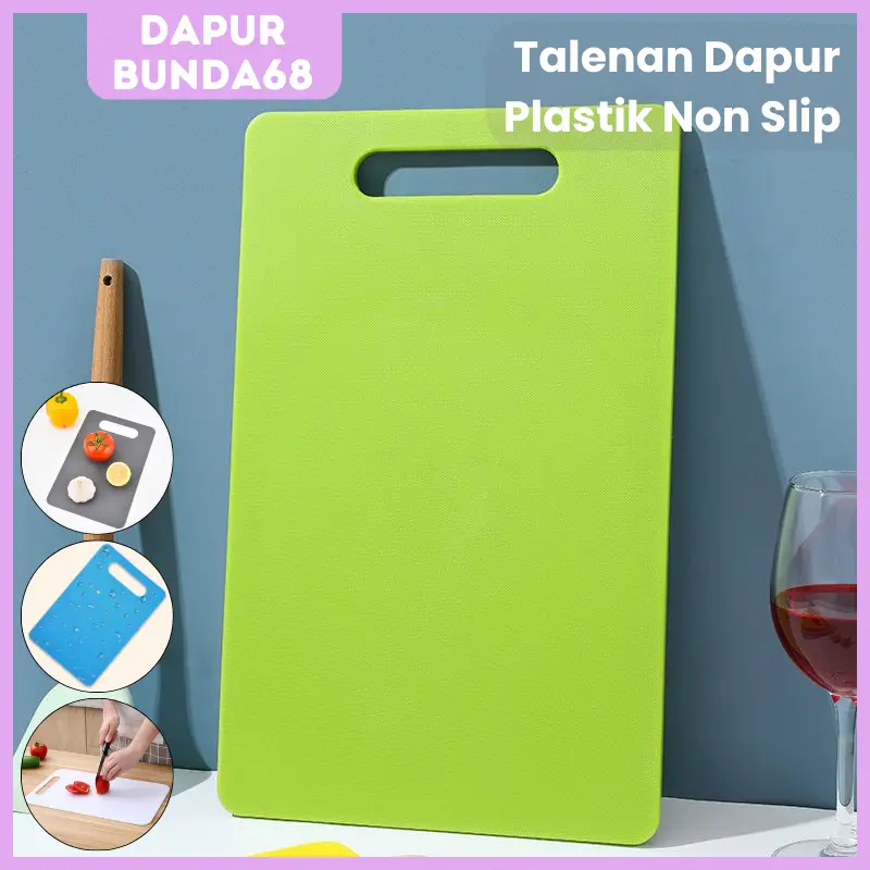 DB68 Talenan Dapur Plastik Non Slip Warna Warni / Alas Pemotong Buah Sayuran Daging Multifungsi Cutting Board Kitchenware