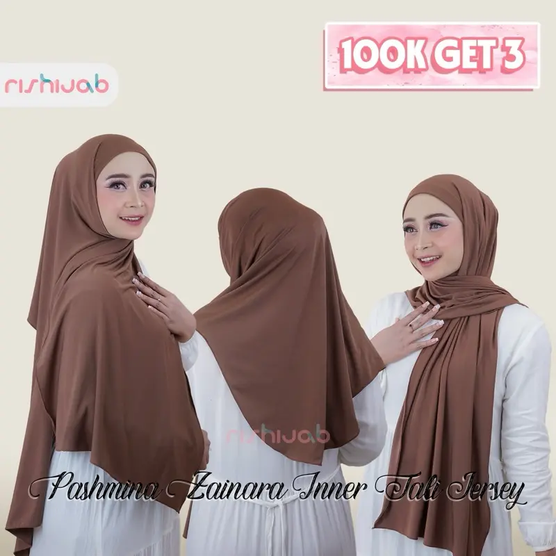 100RB DAPAT 3] PASHMINA Zainara Pashmina Oval Instan Inner Tali