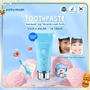 Kitty Mom Toothpaste Pasta Gigi Odol Anak | Pencegah Gigi Berlubang & Karies | Pasta Gigi Bayi Aman Tertelan | Baby Oral Care | Kids Skincare 0-18 Tahun | Perawatan Mulut Bayi