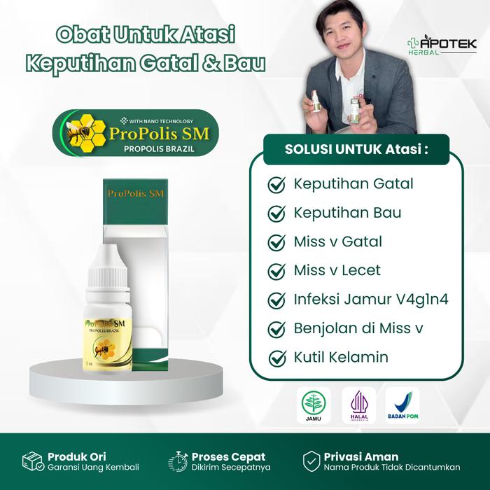Gambar Propolis SM Obat Keputihan Gatal & Bau, Miss v Gatal, Miss v Lecet, Infeksi Jamur V4g1n4, Kutil Kelamin, Benjolan di Miss v - Isi 6ml dari Apotek Herbal Kota Administrasi Jakarta Barat Tokopedia