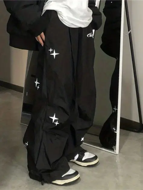 Y2K RETRO STAR BAGGY PANTS CELANA Y2K BINTANG BAGGY PANTS