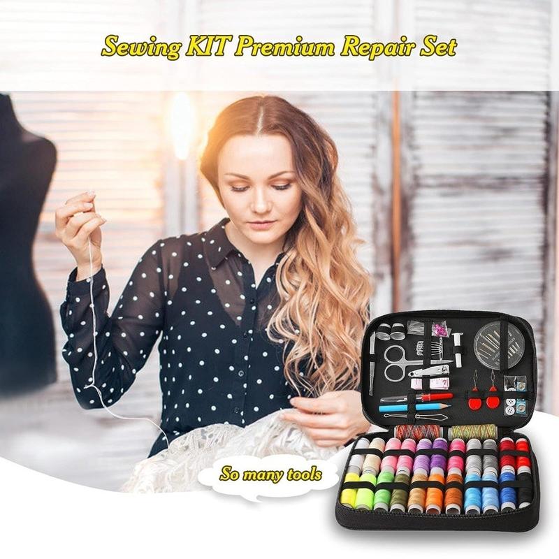 Set Alat Jahit 97Pcs Jumbo Set Sewing Kits Set Alat Jahit With Pouch Aksesoris Jahit Sewing Accessories Set Kotak Jarum dan Benang Set Alat Jahit Rumah Alat Jahit Bepergian Jarum dan Benang 5