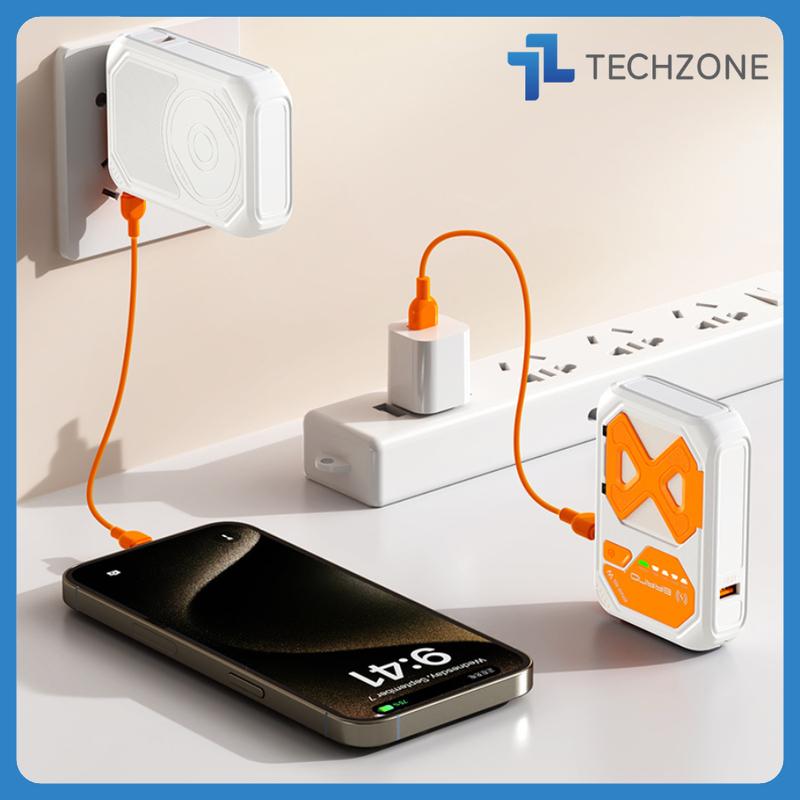 Sạc Dự Phòng Không Dây, Sạc Dự Phòng Kiêm Củ Sạc Công Suất 22,5W 20000mAh, Sạc Cho Iphone Và Android TZ13