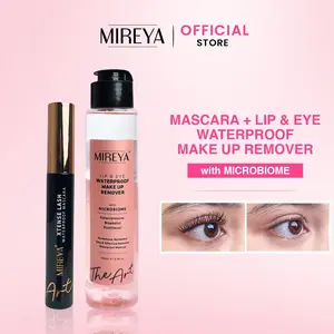 ( 2 in 1 ) Mireya The Art - Mascara Xtense Lash Waterproof 24H + Lip & Eye Makeup Remover with Microbiome 100ml – Maskara Tahan Air & Pembersih Make Up Wajah dan Mata, Lembut untuk Kulit Sensitif