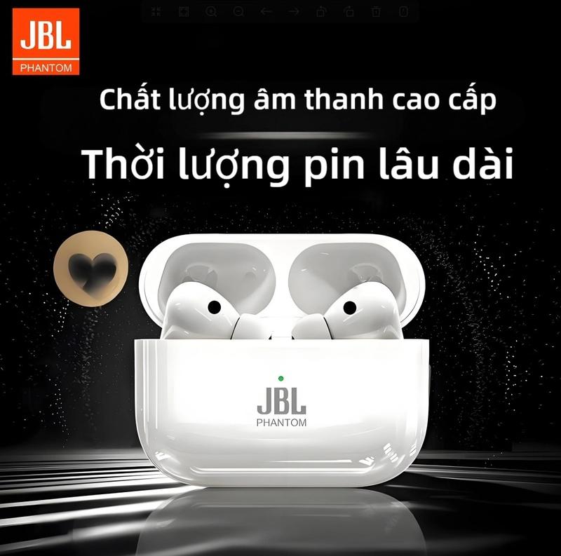 Tai nghe âm nhạc JBL Phantom TX60, nâng cấp vào năm 2025, tai nghe TWS, âm trầm nặng, tai nghe âm thanh nổi, công nghệ vòm 6D, khử tiếng ồn chủ động, thời lượng pin lâu dài, tai nghe trong tai, thích hợp để chơi game