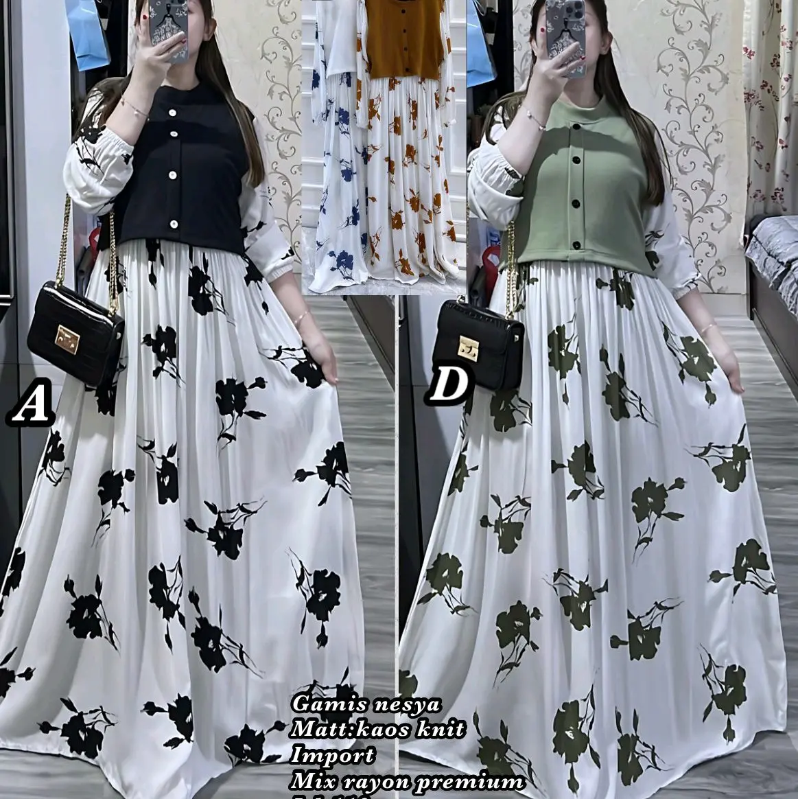 gamis rajut knit import premium