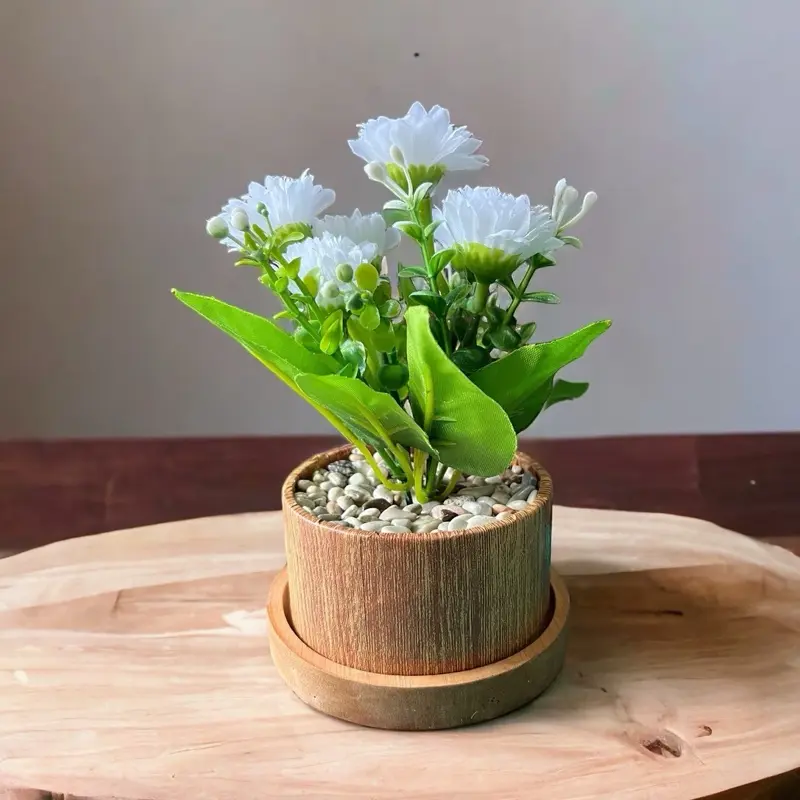 Paket 3pcs bunga krisan artificial vas aesthetic 5