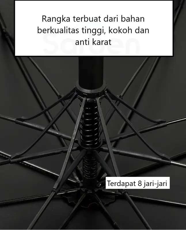 Sarben - Payung Panjang Otomatis Anti UV Muat untuk 3-4 Orang - Payung Golf Anti UV 3