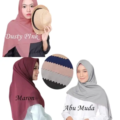HIJAB BELLA LASERCUT SEGI EMPAT/ BAHAN POLLYCOTTON UKURAN 115X115 CM Square Kerudung Wanita muslim