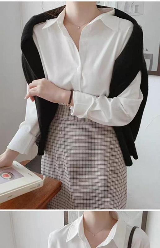 Product Introduction of Korean Style Plus Size Professional OL Shirt Women Casual All-match Loose and Thin Bottoming Shirtblouse Top 32