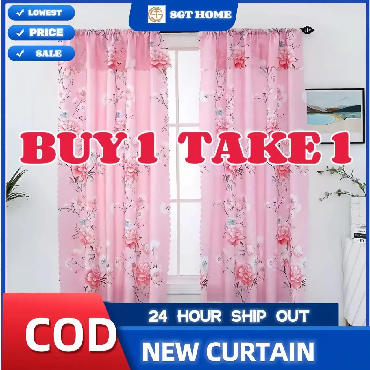 {Buy 1 Take 1}New Curtains 85X210cm 1Pcs Cotton New Kurtina Curtains For Window Door CURTAIN HANS 1PC Window Home Decoration
