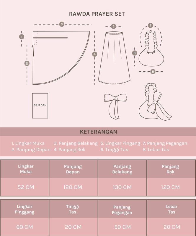 Lozy Hijab - Rawda Prayer Set (Mukena Set Pattern Bahan Silk) Mewah Nyaman 8