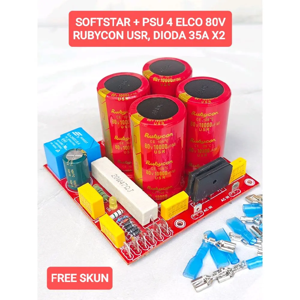 Softstar plus PSU 10000uf 80V Rubycon Usr lengkap siap pakai