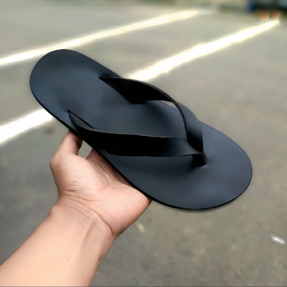 Best Quality - Sandal Jepit Pria Flipers Kulit Sapi Asli Full Grain - Sendal Cowok Keren Dewasa Kekinian Promo Murah Berkualitas anti slip - Flip Flop Kasual Hitam Coklat Murah Polos Sol Tpr Karet