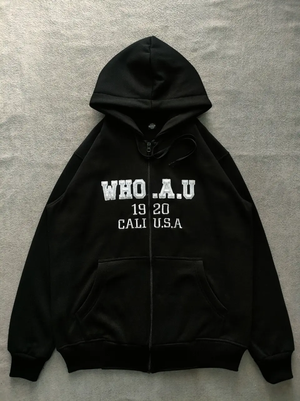 Jaket Hoodie WHO.AU CALIFORNIA 1849 White High Premium Quality Tebal
