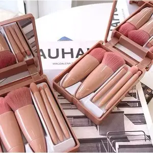 ￼Make Up Brush Set BOX isi 5Pcs Brush Mini Make Up Brush Kit Kuas Makeup Brush Portabel Kuas