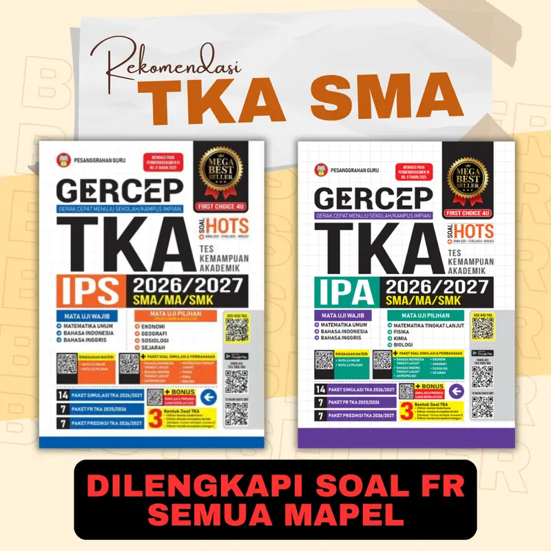 BUKU GERCEP TKA 2026/2027 SMA/MA/SMK (Dilengkapi Soal FR)
