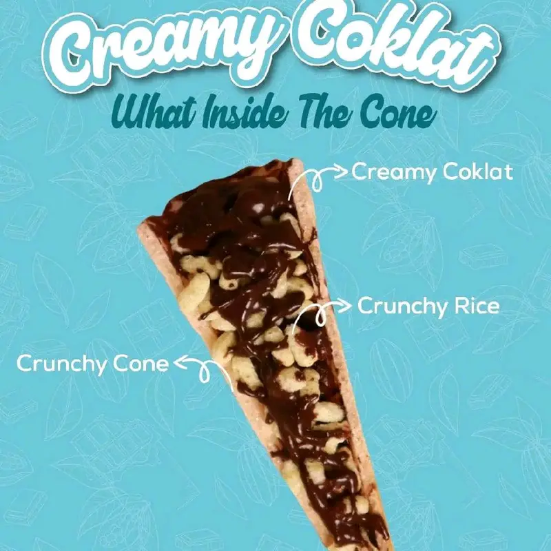 Paket 2 Box Cone Creamy Cokelat dan Stroberry isi 22 Pcs - Wafer Cream Crispy Full Chocolate dan Stoberi - Cemilan Food Snack Manis Camilan Coklat 4