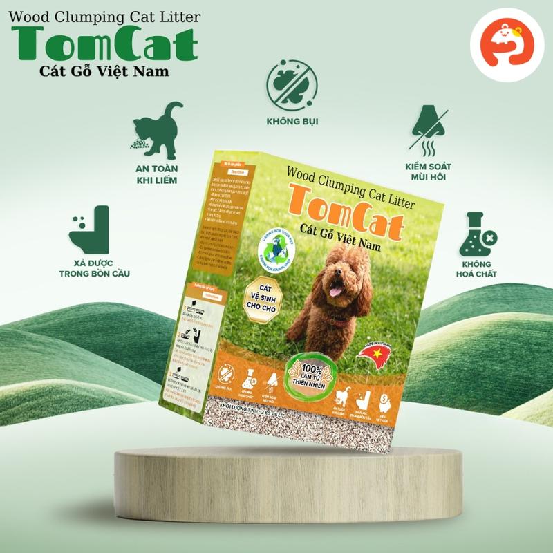 Cát gỗ vệ sinh cho Chó TomCat - 100% từ gỗ tự nhiên - Không hôi thấm hút tốt tiết kiệm thời gian dọn dẹp