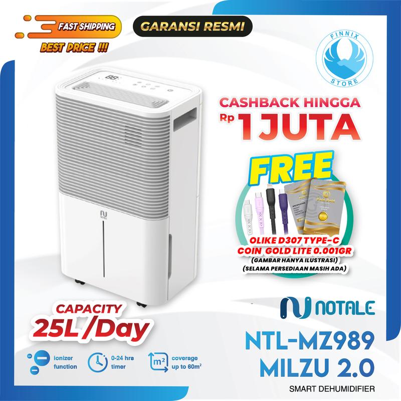 Notale Milzu Smart Dehumidifier 25L Humidity Dryer - Serap Kelembapan 1